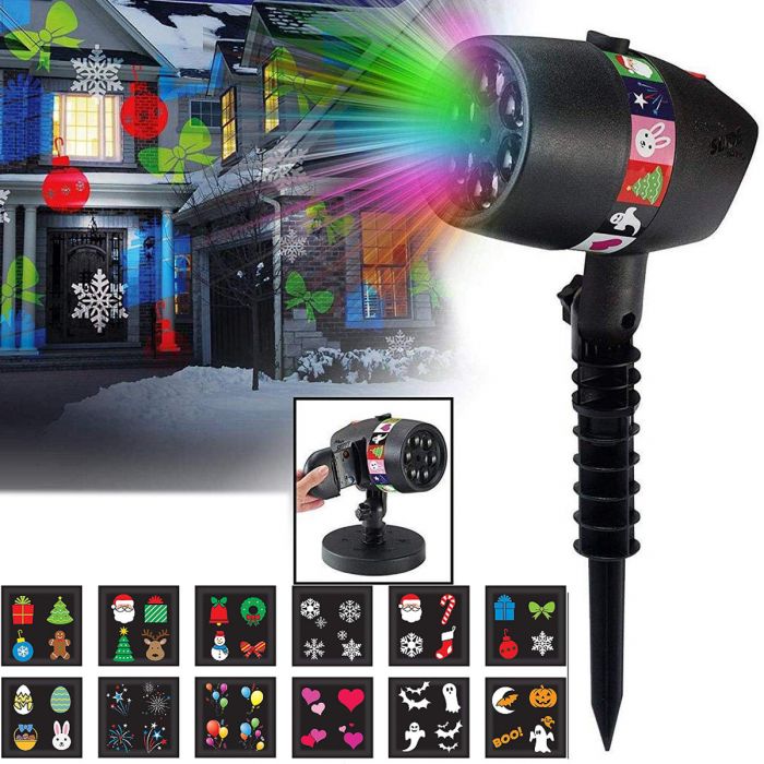 Alum - LED projektor s 12ti vyměnitelnými motivy