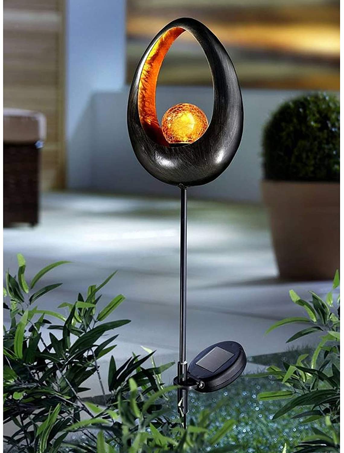 Kynast - Dekorativní zahradní solární LED lampa - oválný tvar