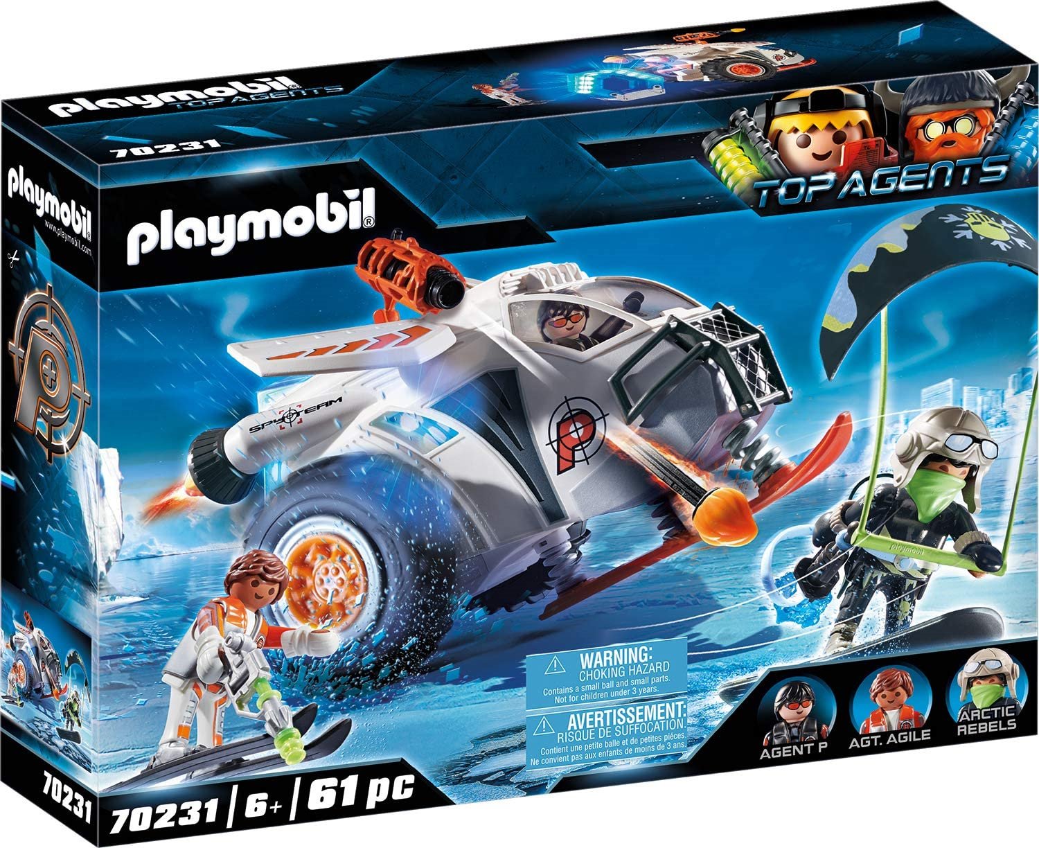 Playmobil - Top Agents 70231 Spy Team sněžný kluzák