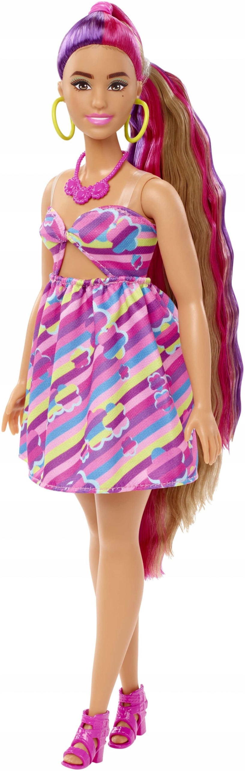 Mattel - Barbie Totally Hair blond/růžové vlasy