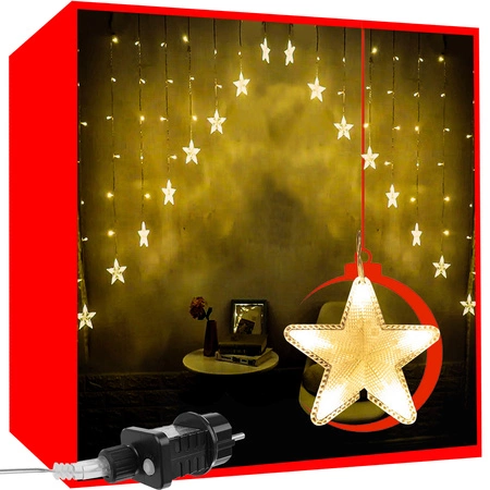 Iso Trade - Vánoční světla 136 LED lampiček Hvězdy - teplá bílá 31V