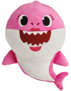 Alum - Baby Shark plyšový na baterie se zvukem- růžový