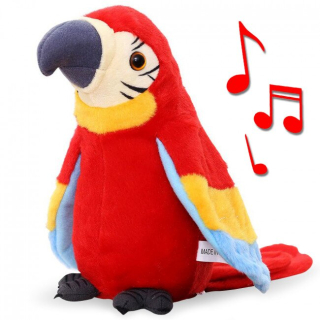 FunPlay - Interaktivní mluvící papoušek - červený