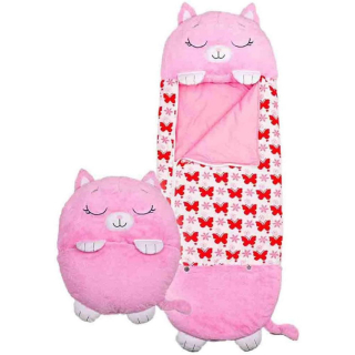 Happy Nappers - Spací pytel pro děti - růžová kočička