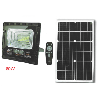 FOYU - Reflektor se solárním panelem IP67 s dálkovým ovládáním studená bílá 60W