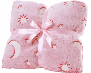 Soft Dreams - Svítící deka s rukávy a kapucí - růžová