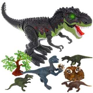 Iso Trade - Dinosaurus T-Rex s hnízdem s vejci a dinosaury